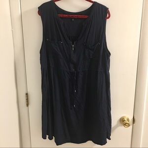 GUC Torrid Size 4 Navy Blue challis shirt dress